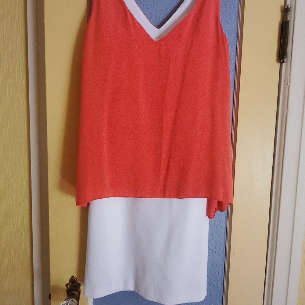 Red and white dress